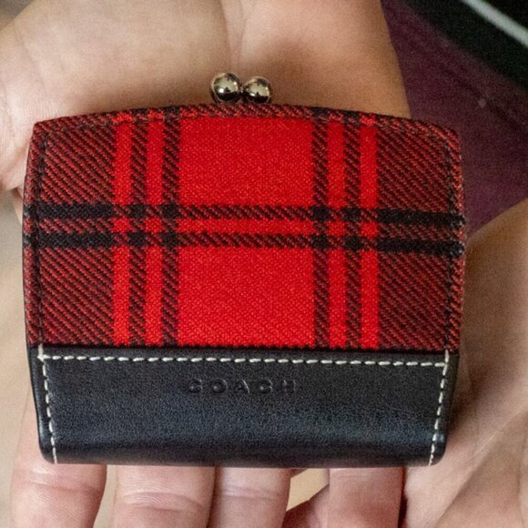Vintage Coach Tartan Kisslock Coin Purse, NEW - Picture 1 of 16